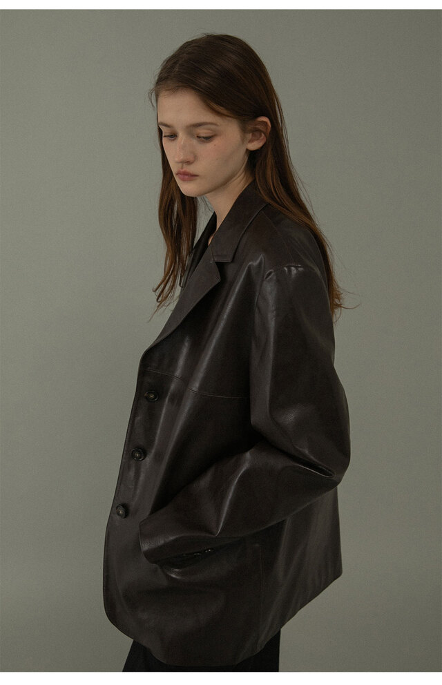 有名ブランド ブラック OHOTORO Shoreditch Leather Jacket