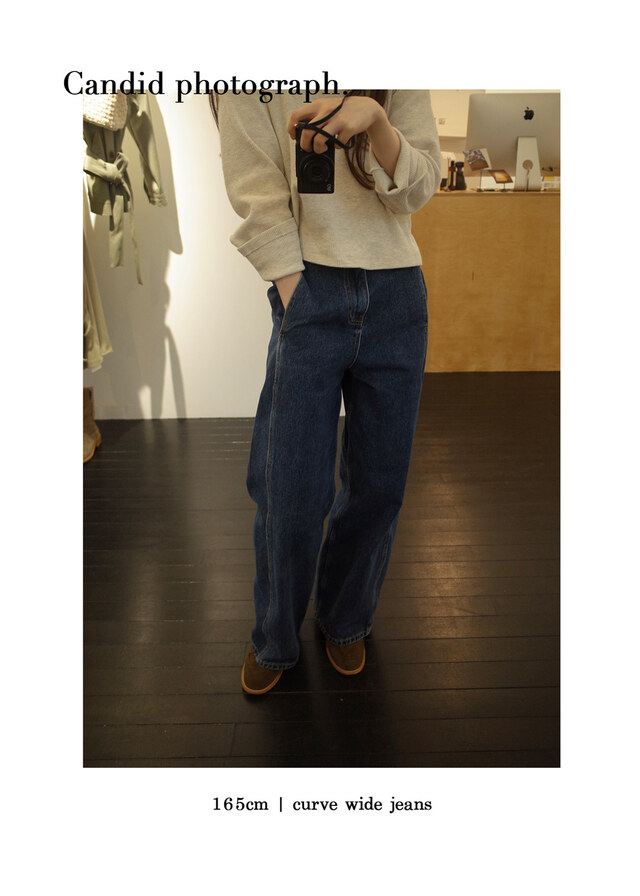 【OHOTORO】Curve Wide Jeans  S（Short）
